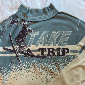 Free People Blue Graphic Long Sleeve